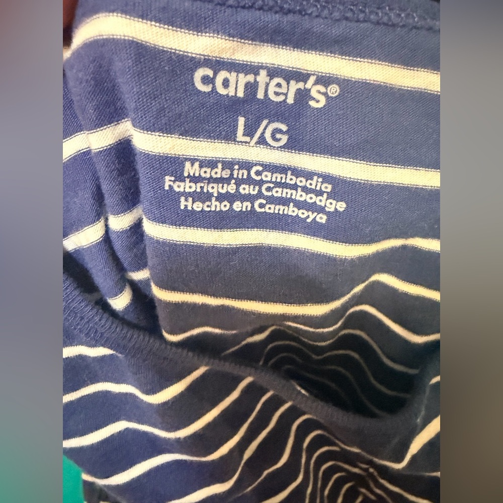 Carter's Navy and Cream Striped Top - Picture 2 of 4